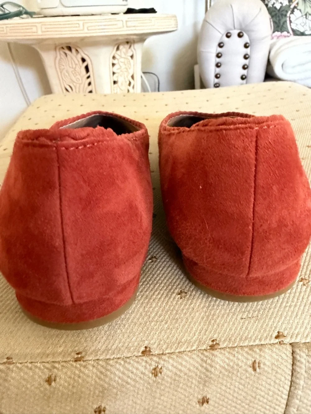 Eileen Fisher rust colored Suede Pointed Ballet Flats - Picture 3 of 3